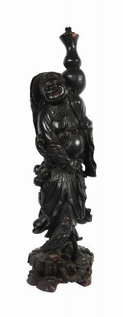 LARGE CHINESE QING HARDWOOD FIGURE
