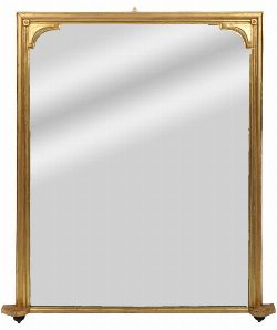 19TH-CENTURY GILTWOOD AND GESSO OVERMANTEL MIRROR