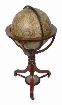 19TH-CENTURY TERRESTRIAL GLOBE BY MALBY & SON, DATED JANUARY 1ST 1859