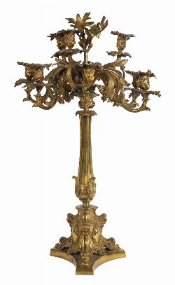 LARGE 19TH-CENTURY ORMOLU ROCOCO CANDELABRA