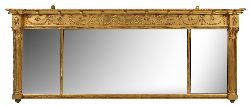 REGENCY GILT FRAMED OVERMANTEL MIRROR