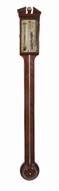 GEORGE III MAHOGANY STICK BAROMETER