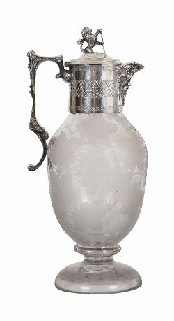 VICTORIAN SILVER-PLATED CLARET JUG