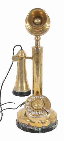 VINTAGE BRASS CANDLESTICK TELEPHONE
