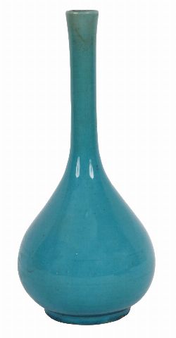 18TH/19TH-CENTURY TURQUOISE GLAZED BOTTLE VASE