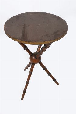 19TH-CENTURY CIRCULAR PINE CRICKET TABLE