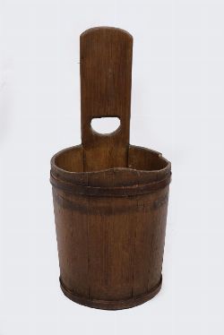 LARGE 19TH-CENTURY METAL-BOUND NOGGIN