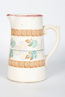 19TH-CENTURY SPONGEWARE MILK PITCHER