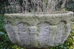 CARVED STONE PLANTER