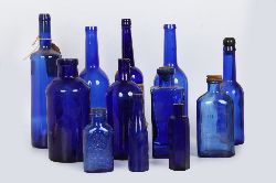 BLUE GLASS BOTTLES