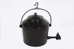 SIX-GALLON METAL AND BRASS POT