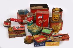 COLLCTION OF VINTAGE CANS, BOXES, AND TINS