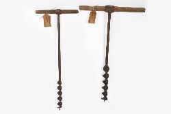 TWO ANTIQUE METAL DRILLS