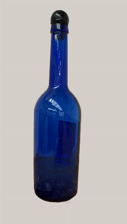 VINTAGE BABY FEEDING BOTTLE AND BLUE GLASS BOTTLE