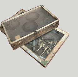 TWO TABLETOP DISPLAY CABINETS