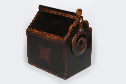 19TH-CENTURY PAINTED PINE SLOPE-FRONT SALT BOX