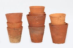 106 VICTORIAN TERRACOTTA HANDMADE PLANT POTS
