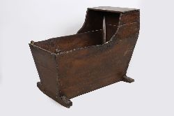19TH-CENTURY STAINED WOODEN CRADLE