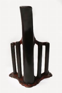 HIGH-QUALITY 19TH-CENTURY CAST IRON AND MAHOGANY SADDLE RACK