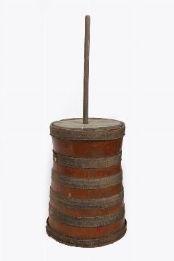 19TH-CENTURY WOODEN BUTTER CHURN
