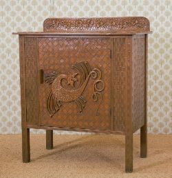 UNUSUAL IRISH ARTS AND CRAFTS SIDE CABINET