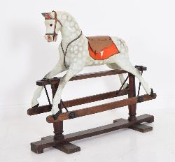 19TH-CENTURY CARVED WOOD ROCKING HORSE
