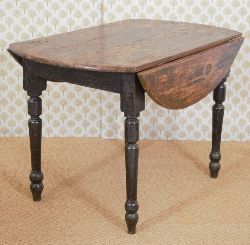 19TH-CENTURY PINE DROP LEAF KITCHEN TABLE