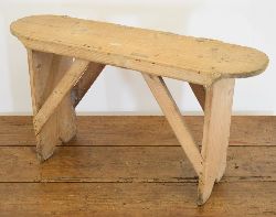 19TH-CENTURY PINE KITCHEN STOOL