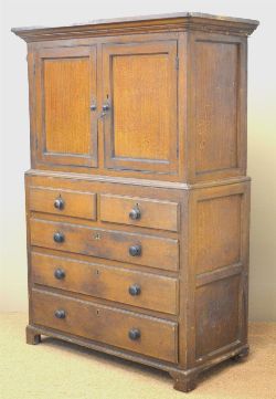19TH-CENTURY PINE FARMHOUSE KITCHEN CUPBOARD