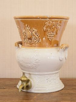 19TH-CENTURY GLAZED POTTERY WATER FILTER
