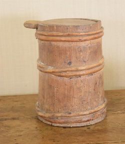 19TH-CENTURY PINE STAVE-BOUND FLOUR BIN