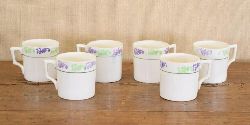 SET OF SIX 19TH-CENTURY ARKLOW WARE 'Ã‰IRE' SPONGEWARE MUGS