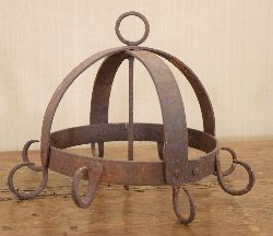 19TH-CENTURY FORGED IRON MEAT HANGER