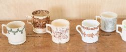 GROUP OF 6 SPONGEWARE MUGS