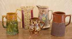 GROUP OF 5 CERAMIC MILK JUGS