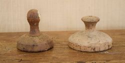 TWO TREEN WARE BUTTER PRINTS