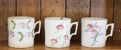 GROUP OF 3 SPONGEWARE MUGS