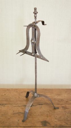 19TH-CENTURY POLISHED STEEL REVOLVING MEAT ROAST