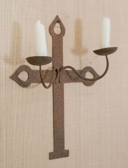 19TH-CENTURY IRON WALL-MOUNTED CANDELABRA