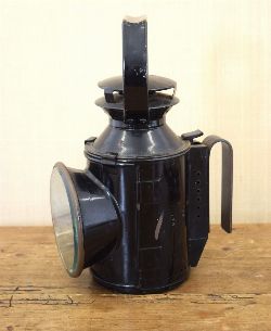 19TH-CENTURY ENAMEL PARAFFIN RAILWAY LAMP