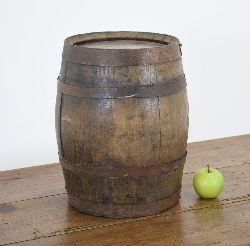 19TH-CENTURY METAL-BOUND WHISKEY BARREL