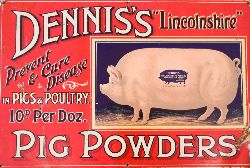VINTAGE PICTORIAL ENAMEL ADVERTISING SIGN