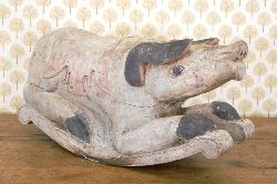 CARVED WOOD MODEL OF A CHILD'S ROCKER