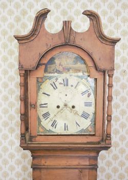 GEORGIAN PINE LONGCASE CLOCK