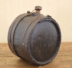 19TH-CENTURY WOODEN METAL-BOUND WATER CARRIER
