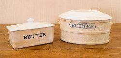 TWO EARLY 19TH-CENTURY BUTTER BOWLS AND LIDS