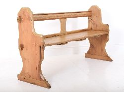 PINE GOTHIC STYLE HALL BENCH