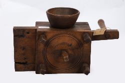 19TH-CENTURY WOODEN COFFEE GRINDER