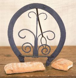 19TH-CENTURY FORGED IRON BREAD HARDENER STAND