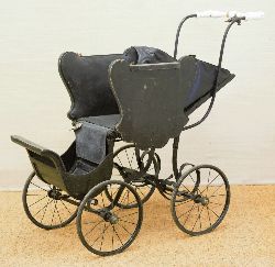 19TH-CENTURY FOUR-WHEEL CHILD'S PRAM